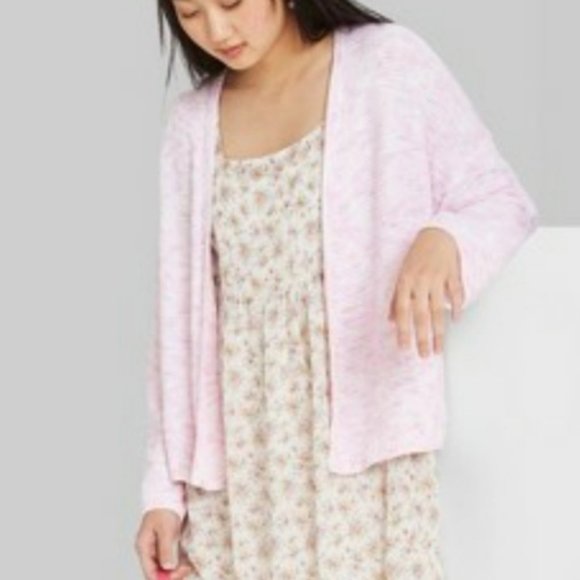 wild fable Sweaters - 🏆WILD FABLE Open Front Cardigan Pink, White Sz L